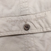 Chemise Chaps Ralph Lauren Manches Courtes Crème Coton Cuba Café Taille XLT