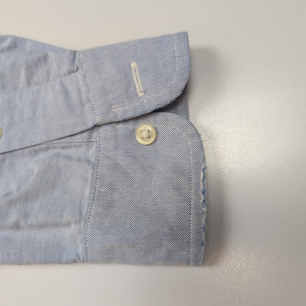 Chemise Ralph Lauren Blake M Bleu Clair Logo Marron Coton manches longues
