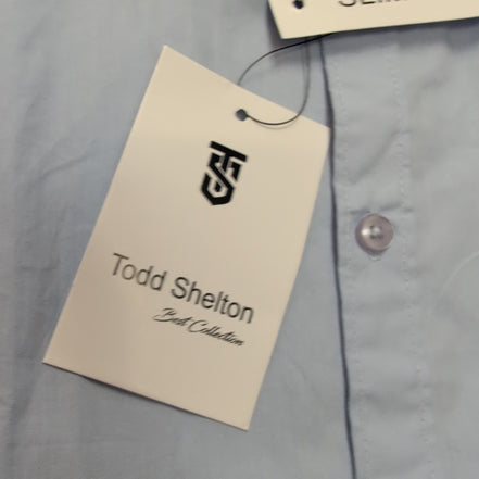 Chemise Todd Shelton M Neuve Étiquette Slim Fit Bleu Unie Manches longues