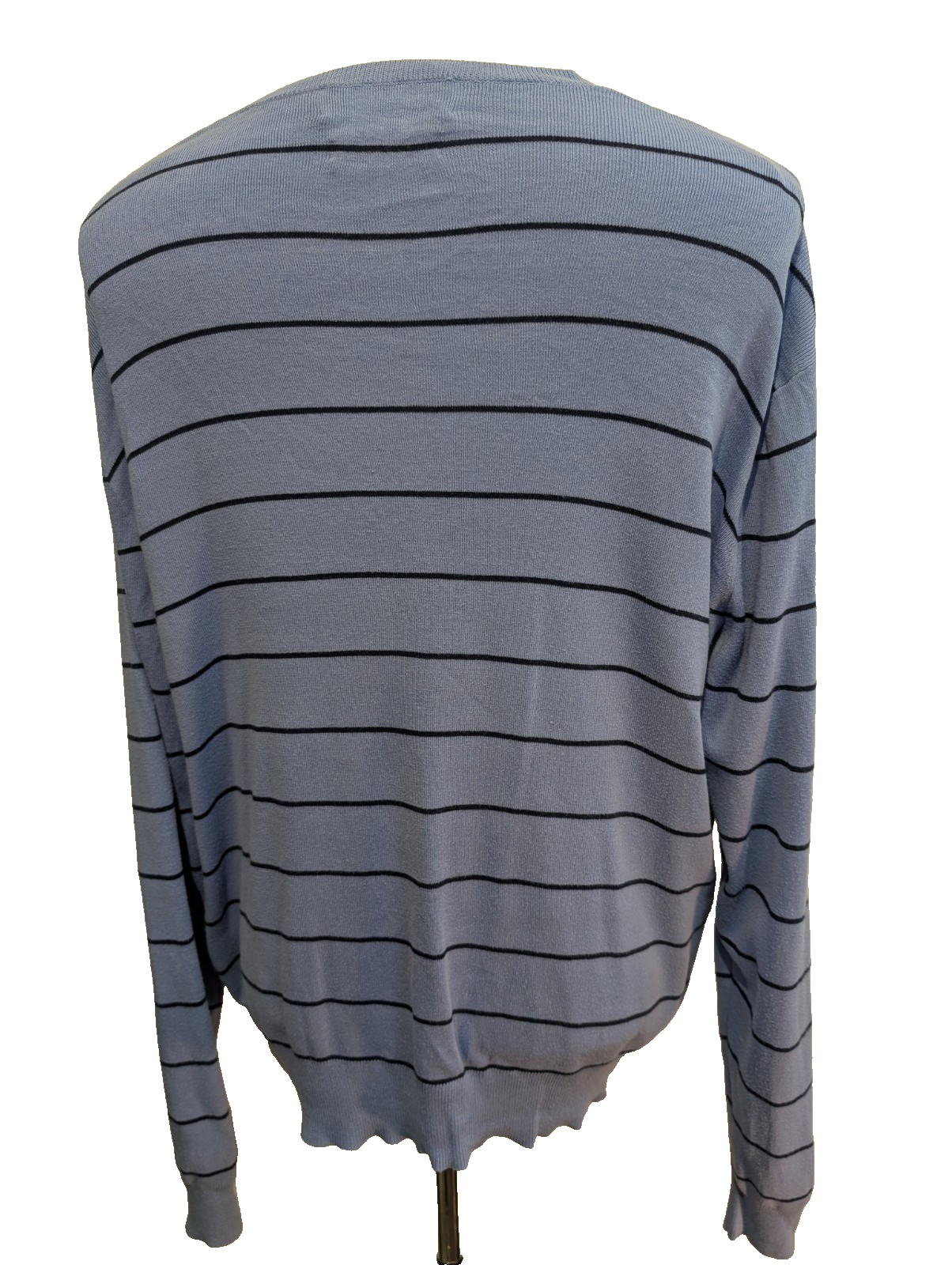 Pull Fin Polo Ralph Lauren Rayures Col V Taille XL Pima Coton Logo Bleu Marin