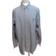 Chemise Ralph Lauren Classic Fit XXL bleu rayures logo bleu marine