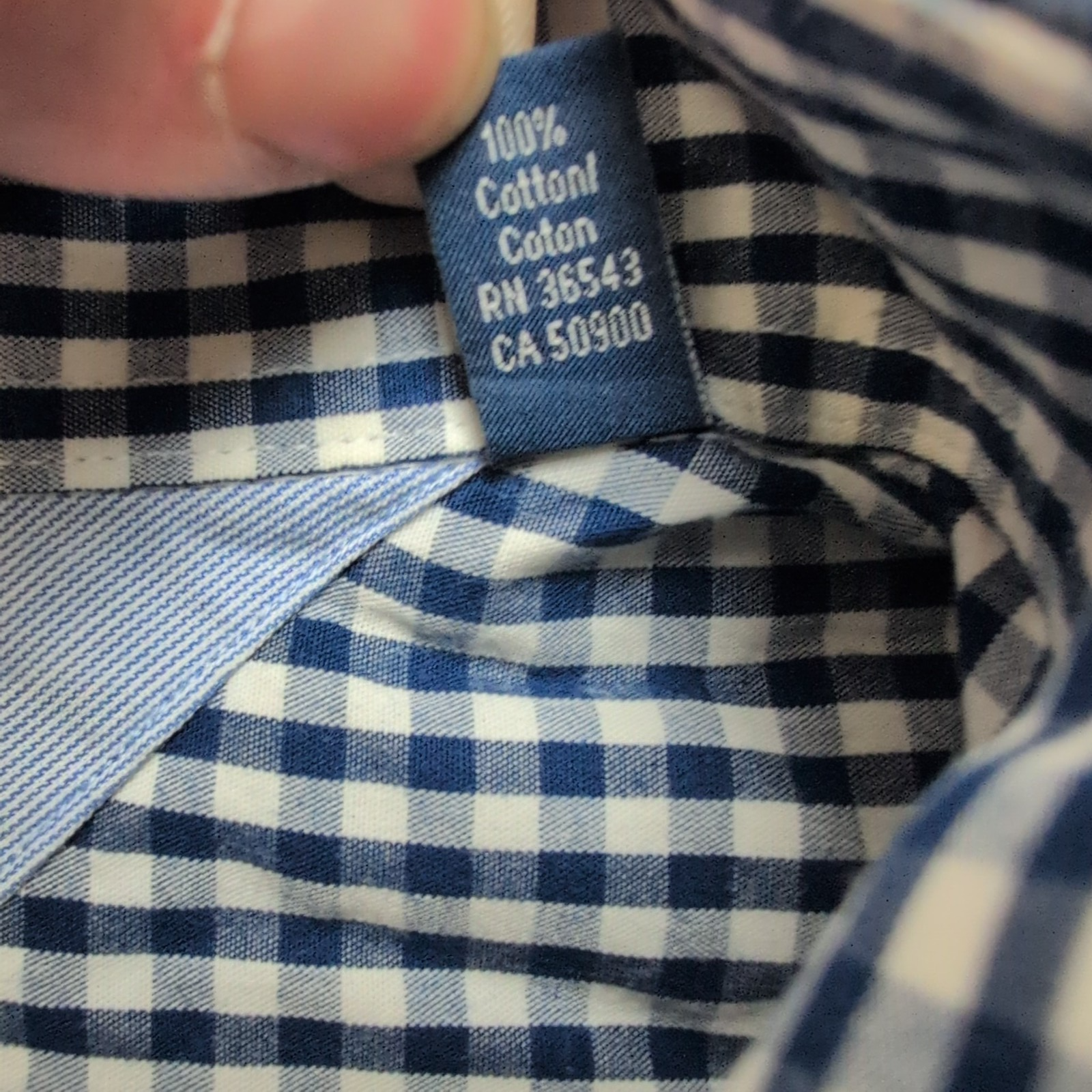 Chemise Tommy Hilfiger à Petits Carreaux Bleu Marine et Blanc 1 Poche - Taille L