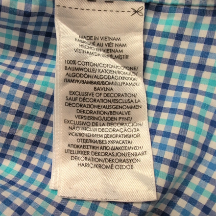 Chemise Ralph Lauren Custom Stretch L Bleu Turquoise Carreaux Logo Bleu