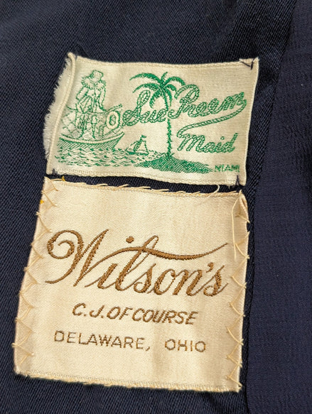 Veste Blazer Wilson's USA bleu marine femme taille S vintage