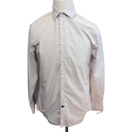 Chemise Tommy Hilfiger Wrinkle Free à Carreaux Bleu Blanc Rouge - Taille M