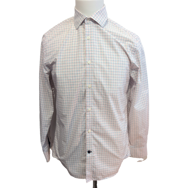 Chemise Tommy Hilfiger Wrinkle Free à Carreaux Bleu Blanc Rouge - Taille M