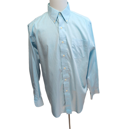 Chemise Lauren Ralph Lauren L XL Turquoise Uni Coton Poche 16.5 manches longues