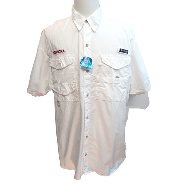 Chemise Pêche Columbia PFG Carolina Gamecocks XL Blanc Poisson Manches longues