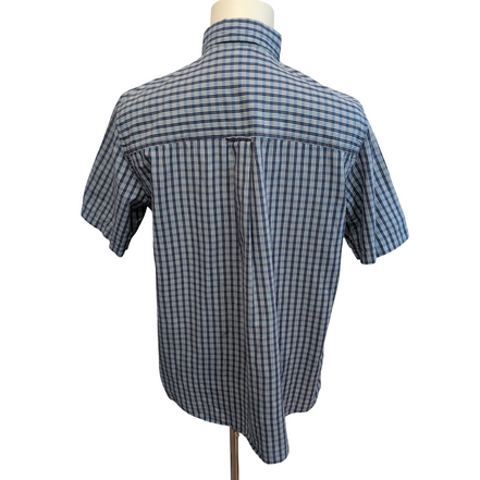 Chemise Chaps modèle Easy Care carreaux bleu et rouge poche M