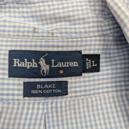 Ralph Lauren Chemise Homme XL Bleu Ciel Gingham Manches Longues Classic Blake