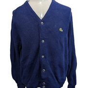 Gilet acrylique Izod Lacoste USA Bleu Vintage M Manches Retroussables | 536WSR
