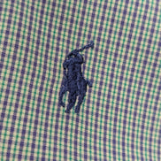 Chemise Polo Ralph Lauren Shirt L Blake Carreaux Vert Violet Two-Ply Button Down
