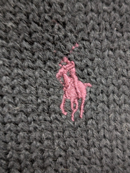 Pull Polo Ralph Lauren Noir Logo Bordeaux - Maille de Coton Dense L