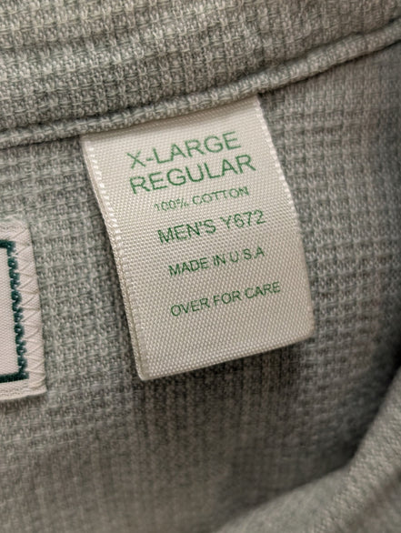 Chemise 2 poches L.L. Bean verte pâle manches courtes taille XL