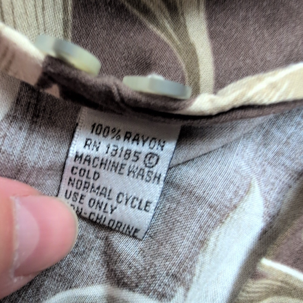 Chemise Hawaïenne Manches Courtes Pierre Cardin Rayonne Marron XL