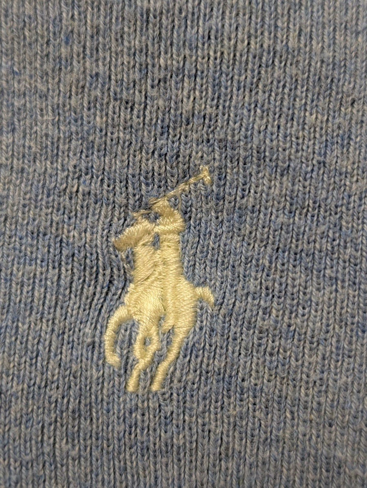 Pull Polo by Ralph Lauren col V bleu gris coton Pima logo taille XL