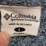 Pull Columbia Sportswear Femme L Bleu Chiné Gris Col V Maille Douce