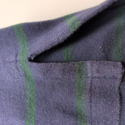 Polo Ralph Lauren Homme XL Bleu Marine Rayures Vertes Logo Vert Polo