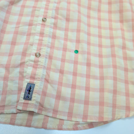 Chemise Patagonia XL Saumon Crème Carreaux Nylon Recyclé Poches Zip