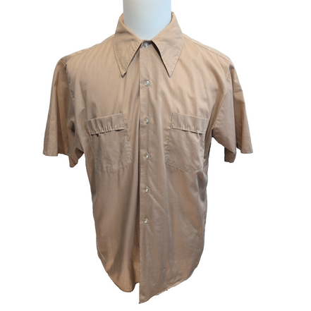 Chemise Andhurst L/XL Marron Col Pointe 2 Poches Vintage manches courtes