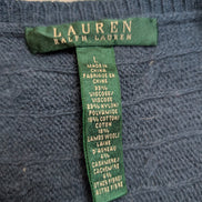 Pull Lauren Ralph Lauren femme L bleu laine cachemire maille texturée