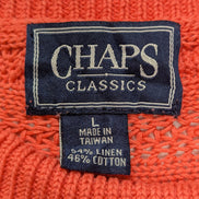 Pull CHAPS Classics Femme L Lin Coton Corail Maille Torsadée Ajourée