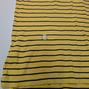 Polo manches courtes Polo Ralph Lauren M jaune rayures marine logo rouge coton