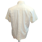 Chemise Hawaïenne Don José M Blanc Cassé 4 Poches Panama Brodée Vintage