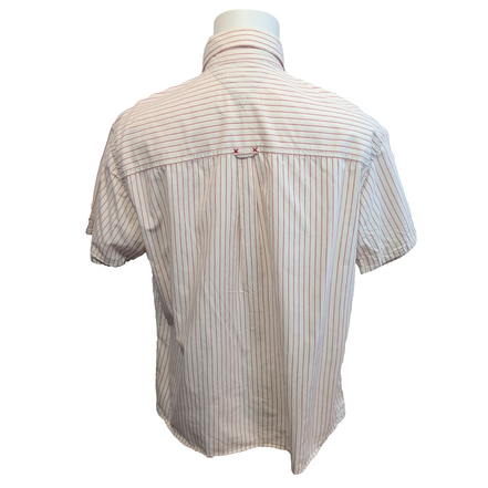 Chemise Tommy Hilfiger Denim blanc cassé rayures rouges manches courtes taille L