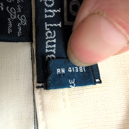 Polo Ralph Lauren Homme L Blanc Cassé Rayures Noires Logo Noir Polo