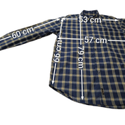 Chemise shirt Chaps Ralph Lauren L carreaux bleu jaune coton button down