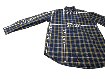 Chemise shirt Chaps Ralph Lauren L carreaux bleu jaune coton button down