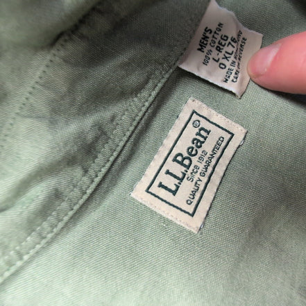 Chemise L.L. Bean verte uni 2 poches taille L