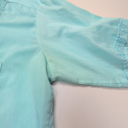 Chemise Guayabera Maya Real 3XL Bleu Brodée 4 Poches Made in Mexico
