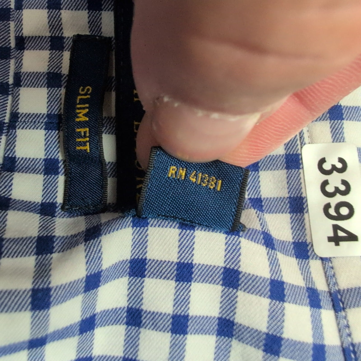 Chemise Polo Ralph Lauren Slim Fit L Carreaux Bleu Blanc Logo Rose
