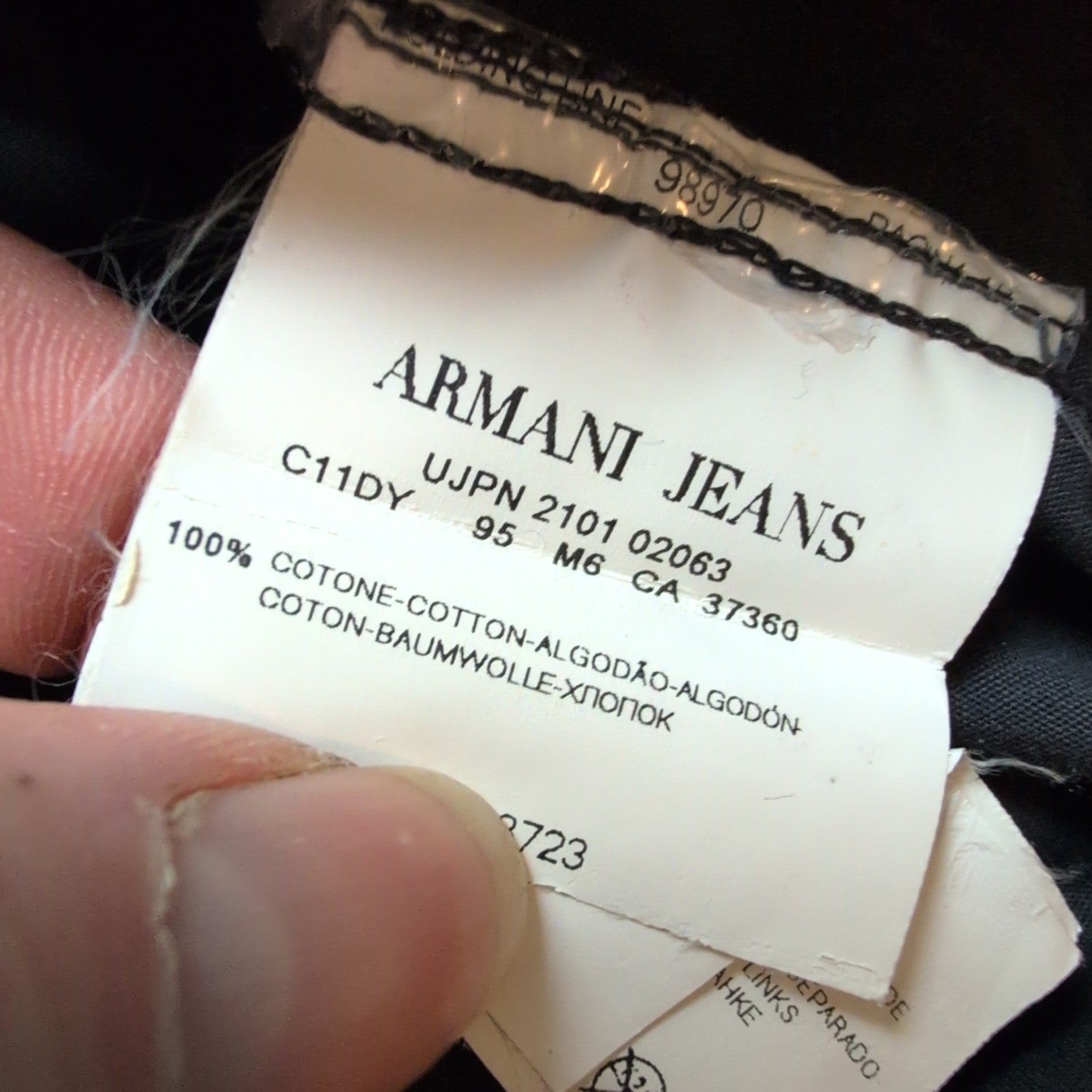 Chemise Armani Jeans bleu marine vintage à deux poches boutons métal taille M