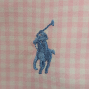 Chemise Ralph Lauren rose petits carreaux logo bleu ciel taille L #2555