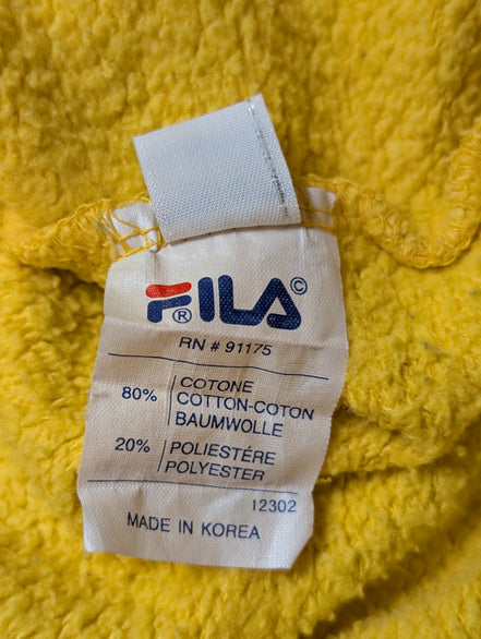 Sweat Fila Vintage 90s - Pull Jaune Éclatant Retro Streetwear - Taille L