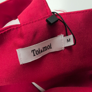 Haut Toi & Moi Femme M Rouge Satiné Crop Top Bretelles Zip Doré Neuf