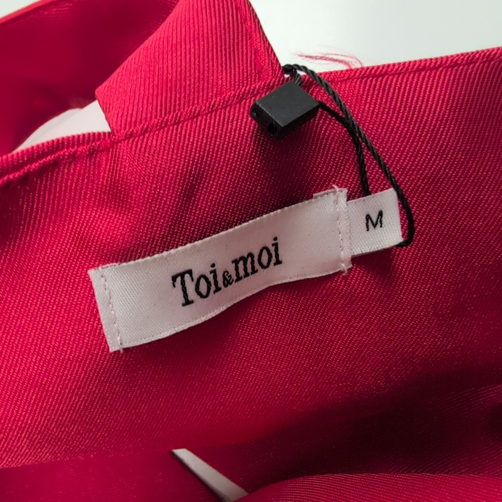 Haut Toi & Moi Femme M Rouge Satiné Crop Top Bretelles Zip Doré Neuf