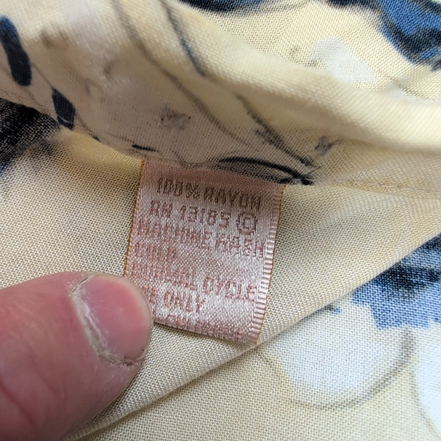 Chemise Hawaïenne XL 100% Viscose Jaune Cocktails Voiliers Fleurs