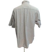 Chemise Nautica carreaux bleu marine écru manches courtes coton taille L