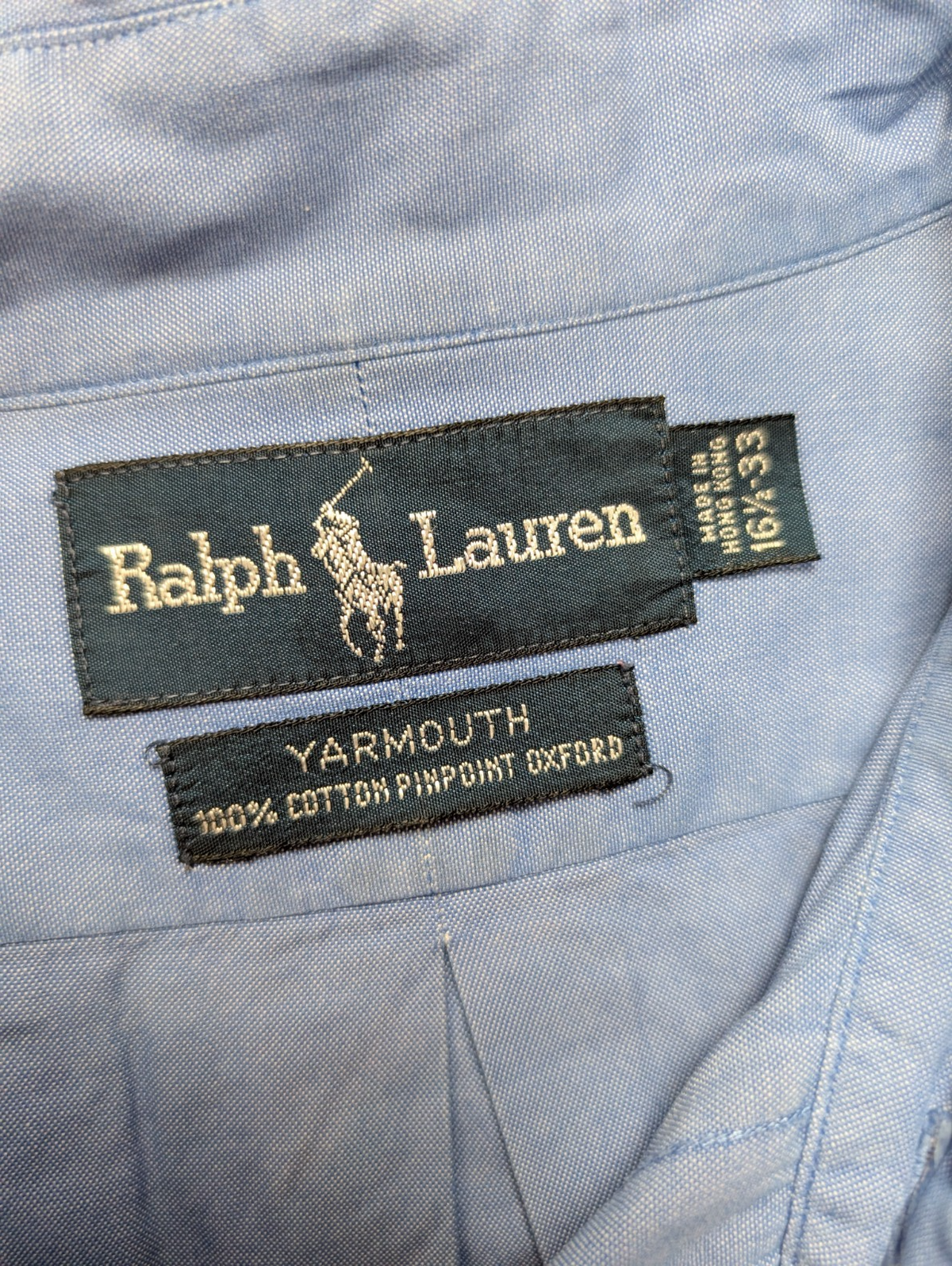 Chemise Ralph Lauren Yarmouth L XL Bleu Pinpoint Oxford Shirt Button Down