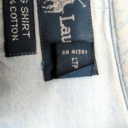 Chemise Ralph Lauren Big Shirt Taille M Bleu Clair Coton Denim Logo Marron