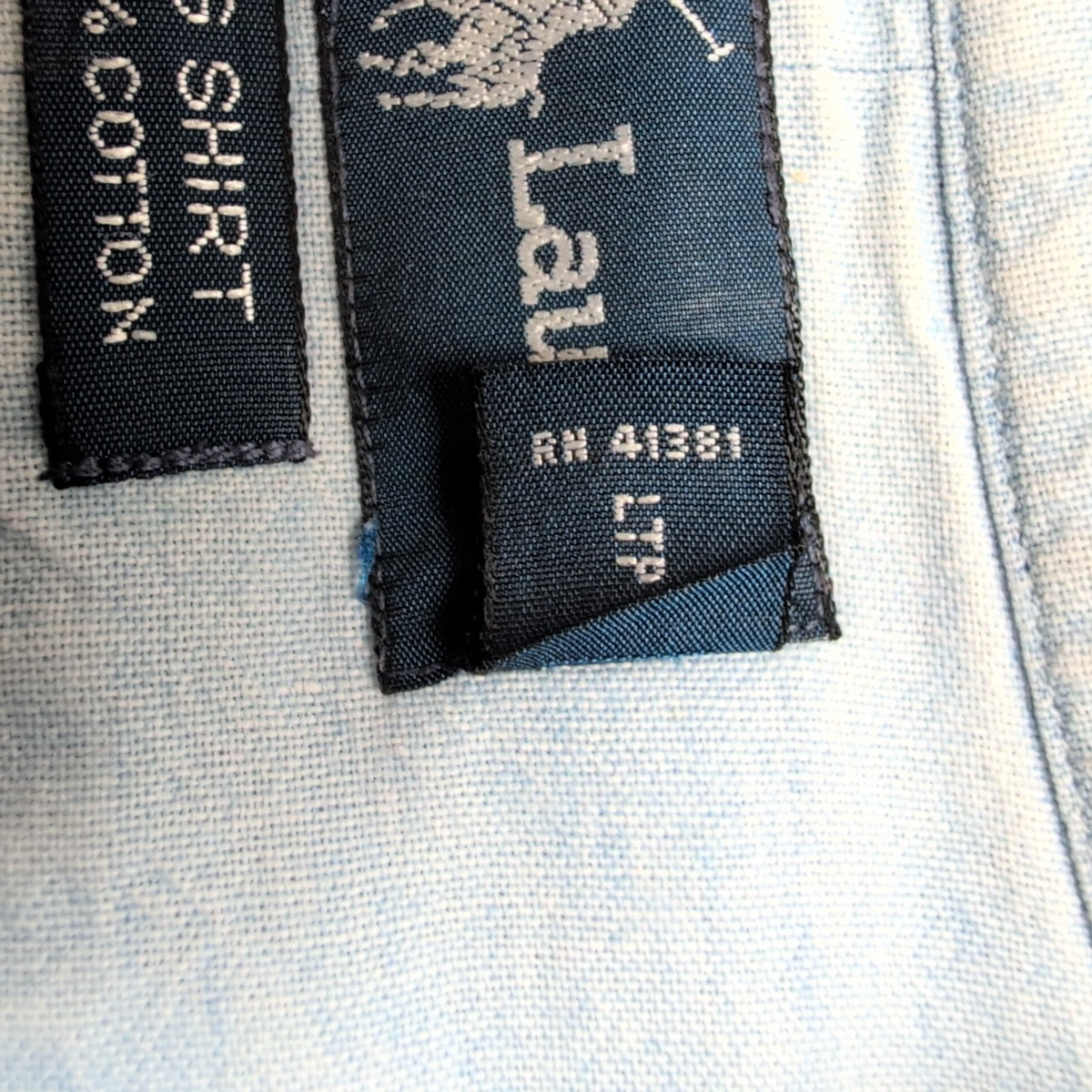 Chemise Ralph Lauren Big Shirt Taille M Bleu Clair Coton Denim Logo Marron