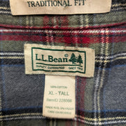 🔥 CHEMISE FLANELLE L.L. BEAN XL (TG) CARREAUX ROUGE GRIS QUALITÉ