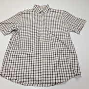 Chemise Chaps manches courtes marron et blanc à carreaux taille L #231msch