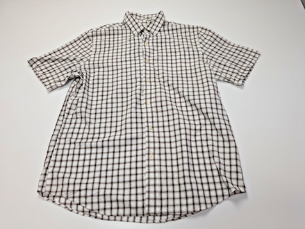 Chemise Chaps manches courtes marron et blanc à carreaux taille L #231msch