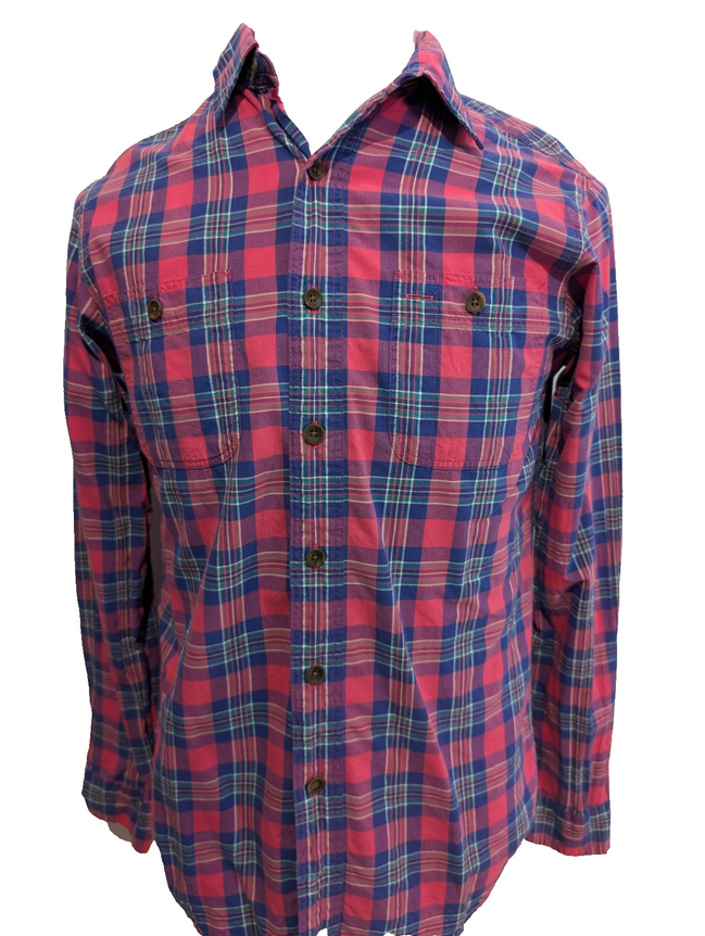 Chemise Polo Ralph Lauren Shirt S Tartan Rouge Bleu Vert Sans Logo Col Classique