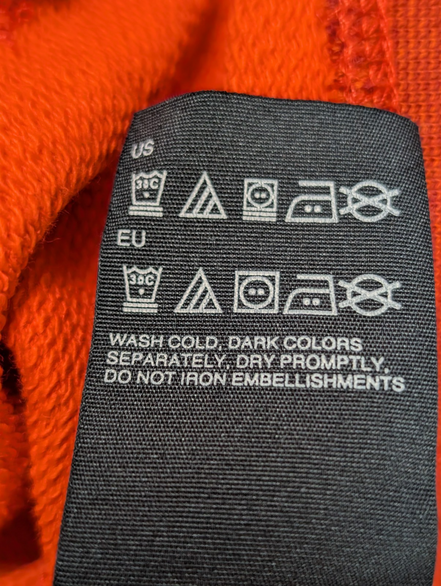 Sweat à Capuche TOMMY HILFIGER Homme XL Orange Vintage Fit Logo Brodé Rare